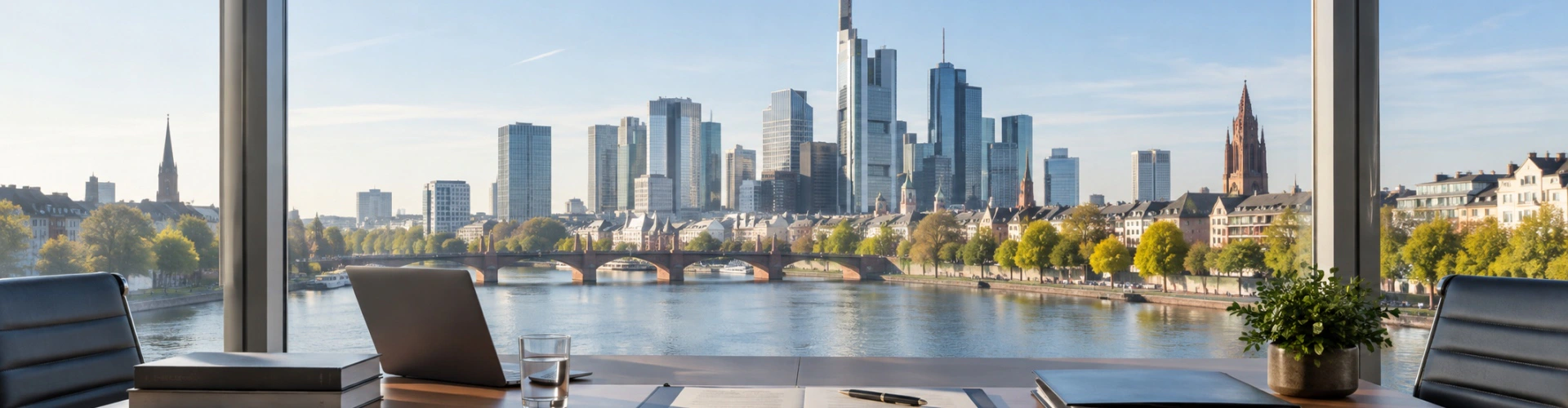 德国城市商务景观与公司注册文件概念图