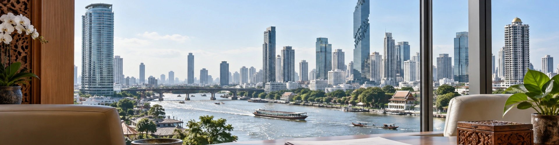 泰国城市商务景观与公司注册文件概念图